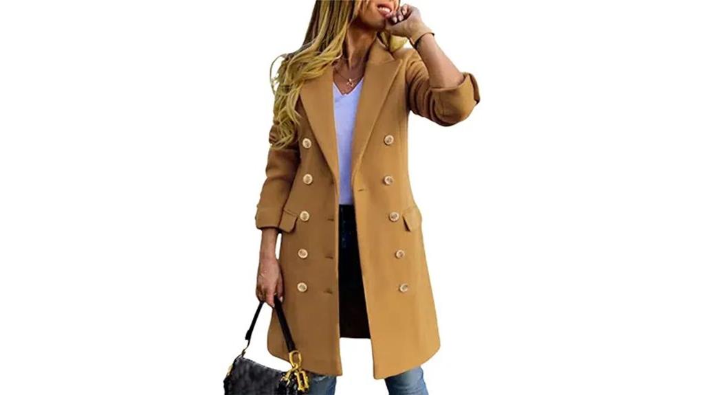 women s wool double breasted coat