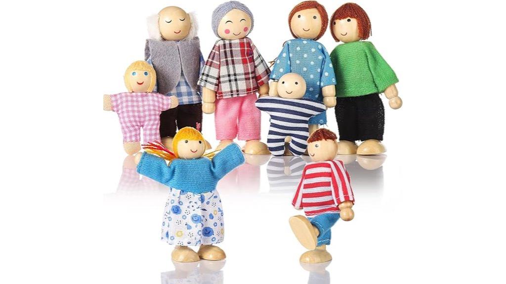 wooden doll family figures