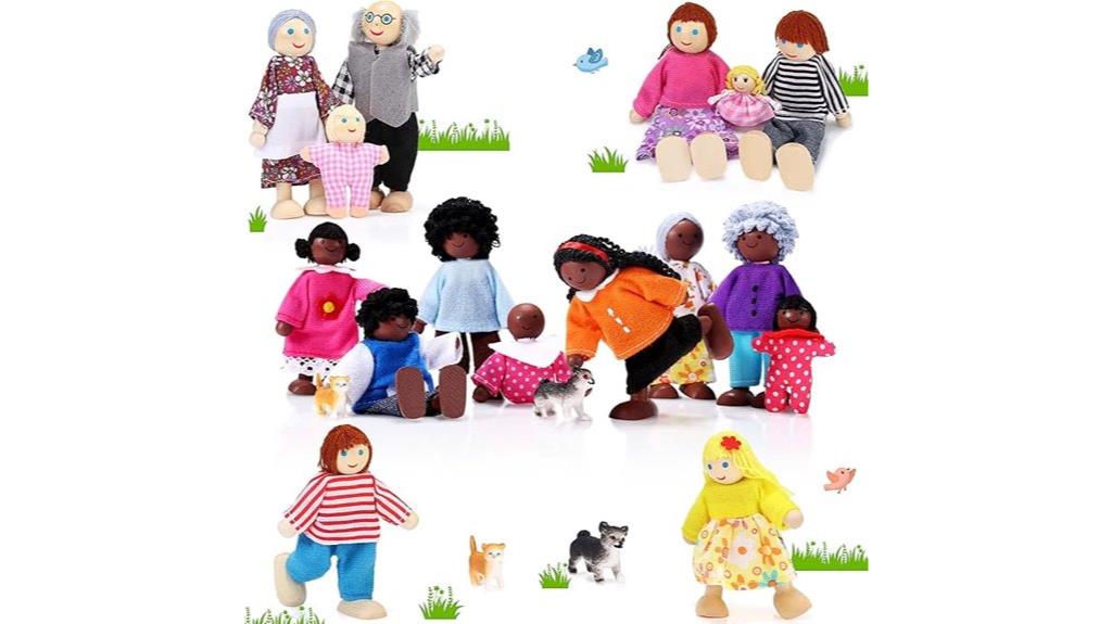 wooden dollhouse mini figures