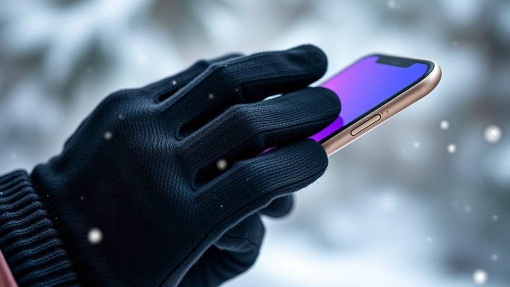 device compatible weather resistant gloves