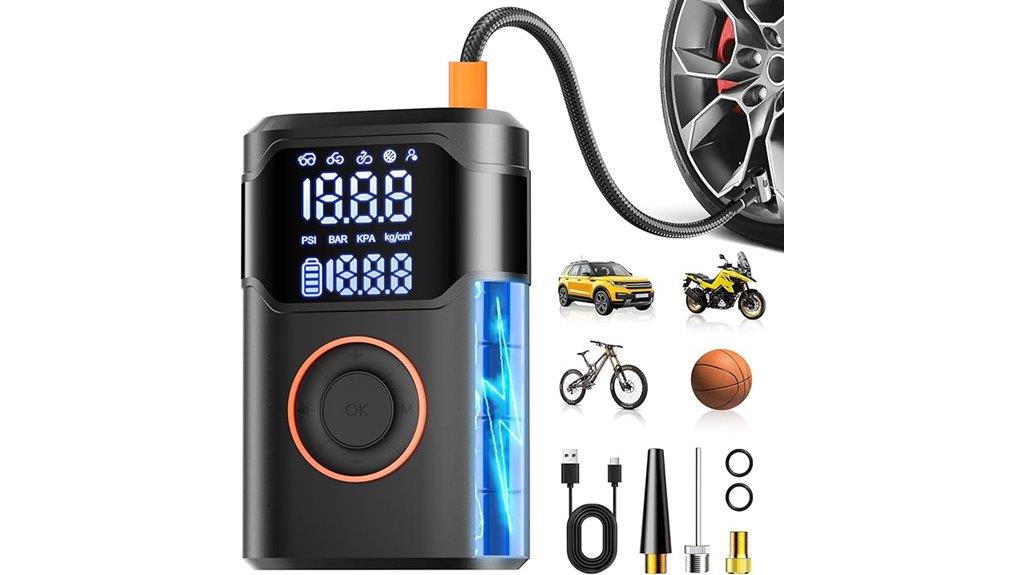 digital tire inflator with led