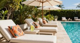 clutter free poolside organization