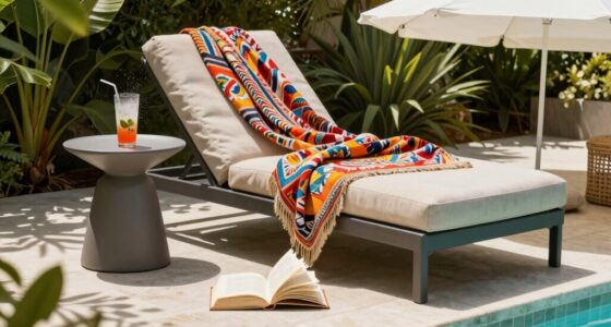 cozy poolside reading nook