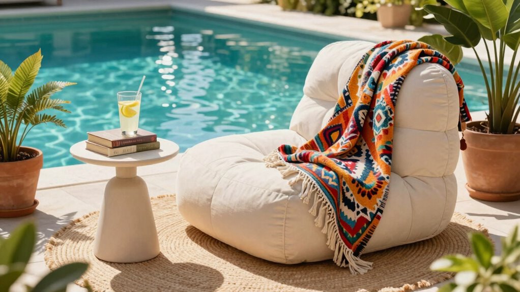 cozy poolside reading retreat