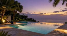 dramatic small infinity pool
