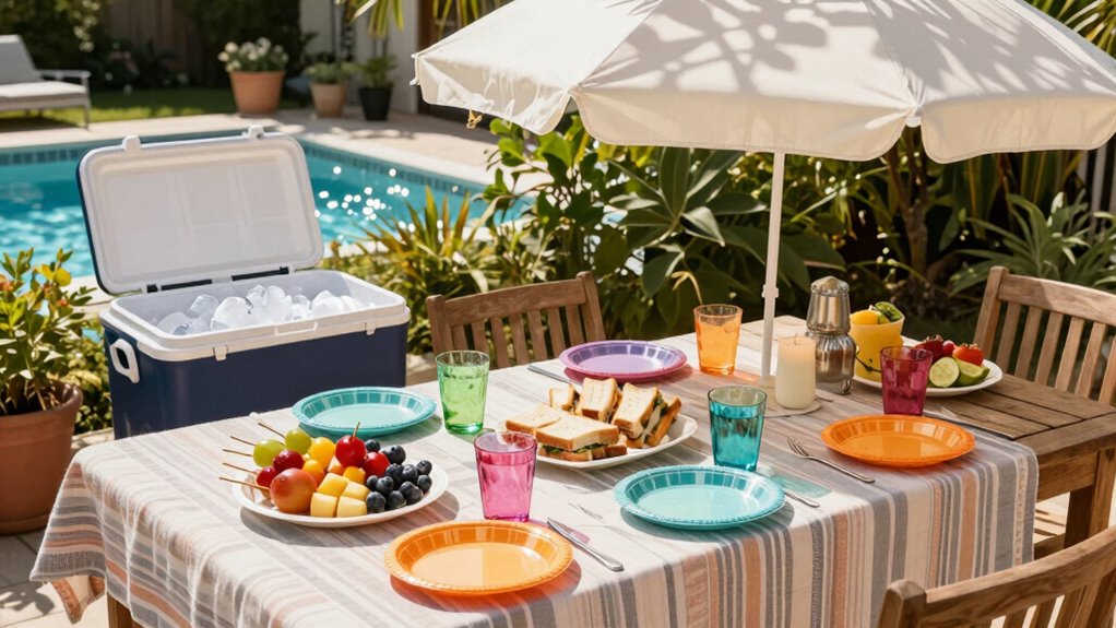 effortless poolside lunch setup