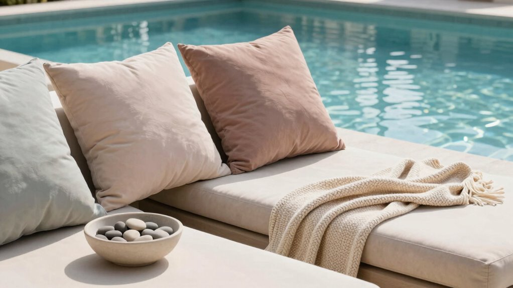 elegant poolside soft textures