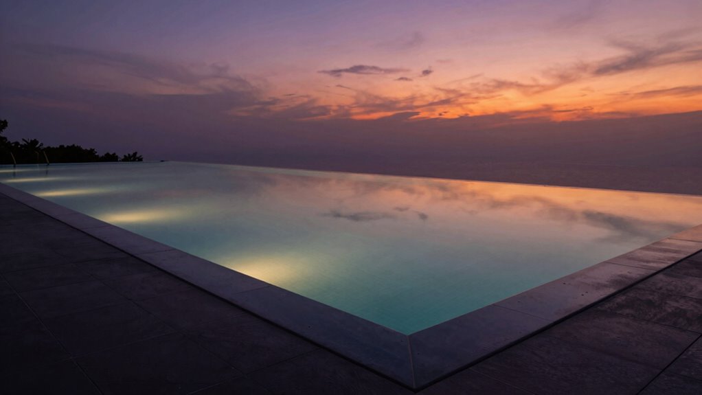 elegant safe pool edge lighting