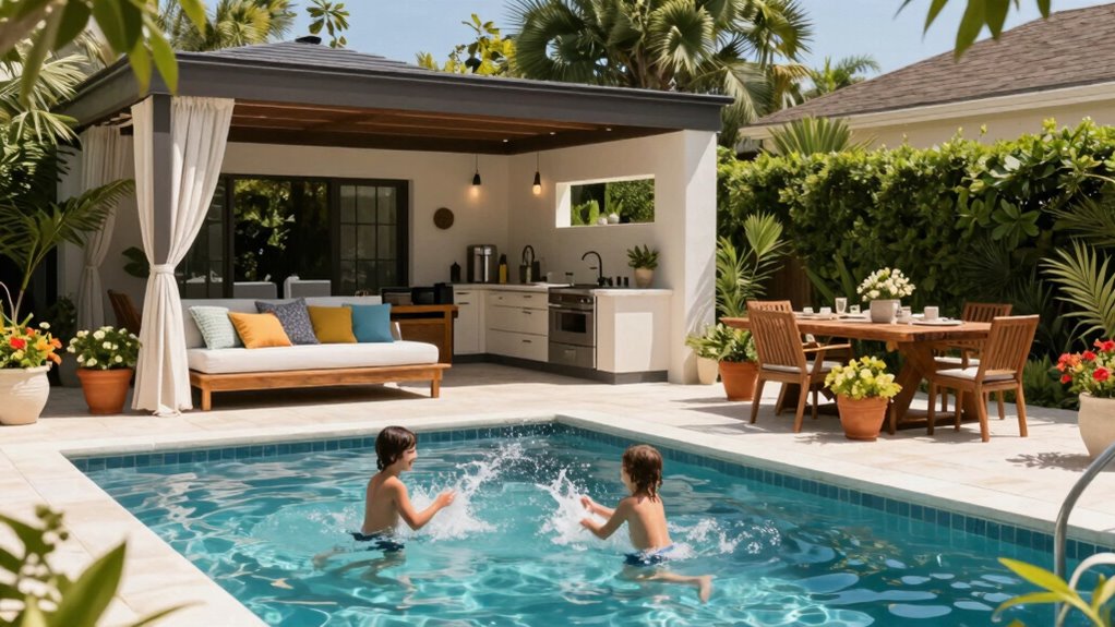 family friendly poolside design