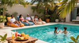 family fun by the pool