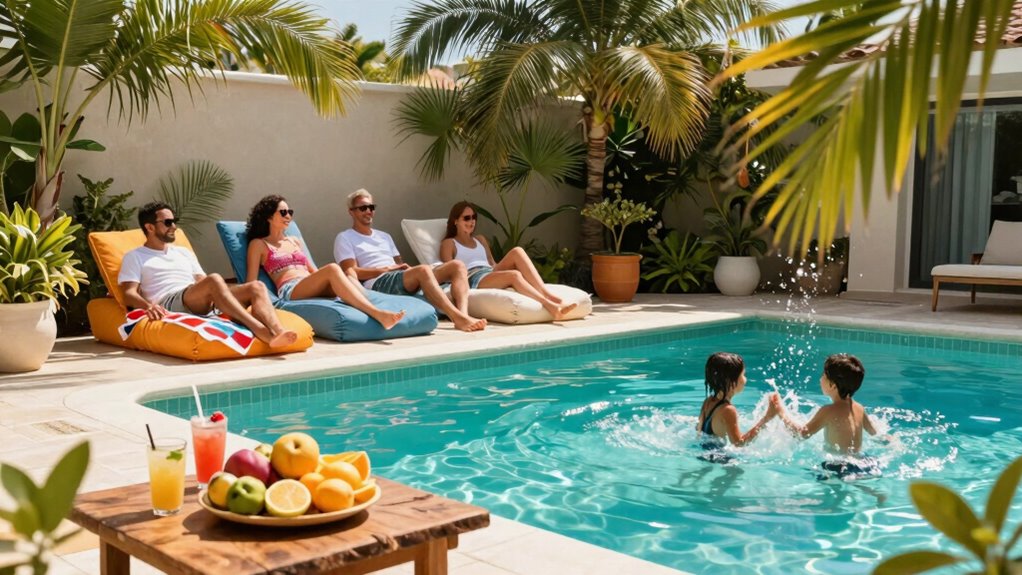 family fun by the pool