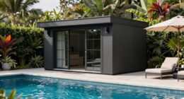 luxury poolside shed options