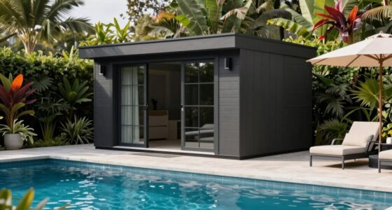 luxury poolside shed options