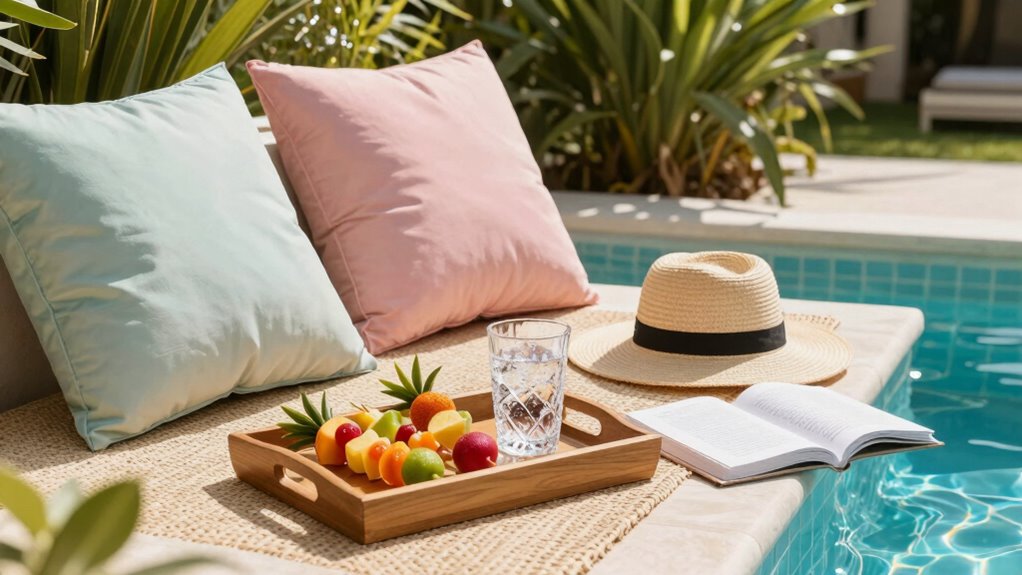 mindful moments by the pool