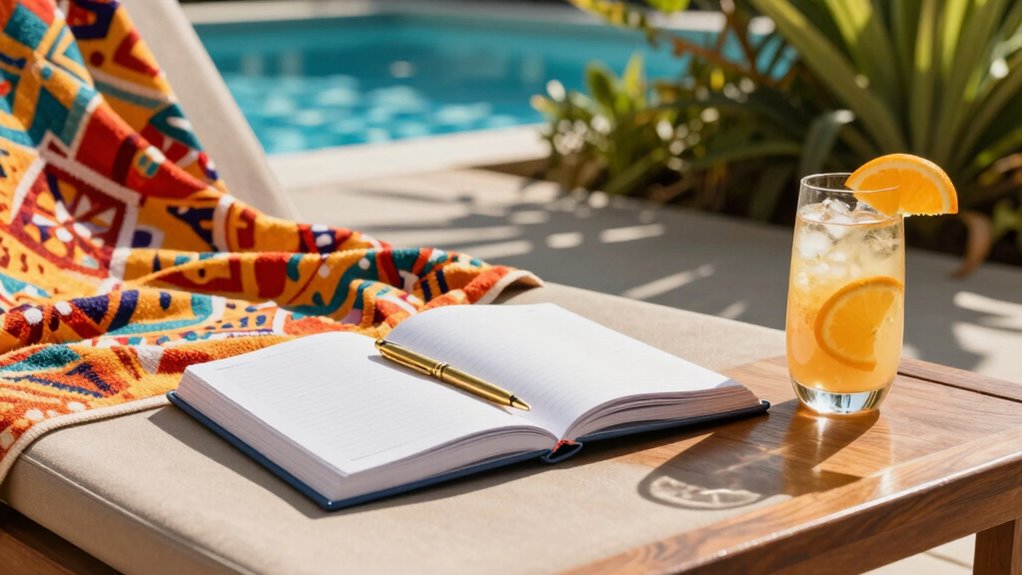 mindful poolside journaling prompts