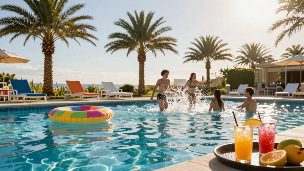 morning poolside wellness routine