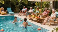multi generational poolside fun