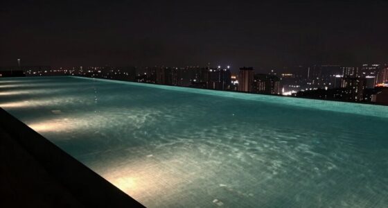 nighttime infinity pool illumination