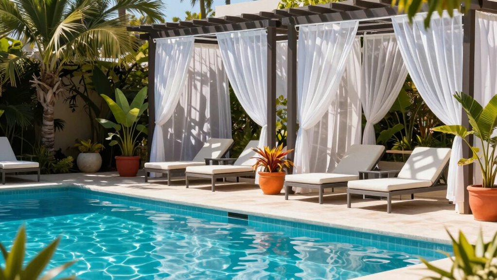 open air poolside retreats