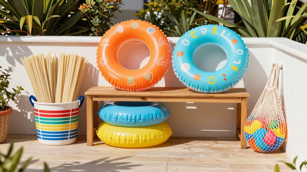 organize pool toys safely