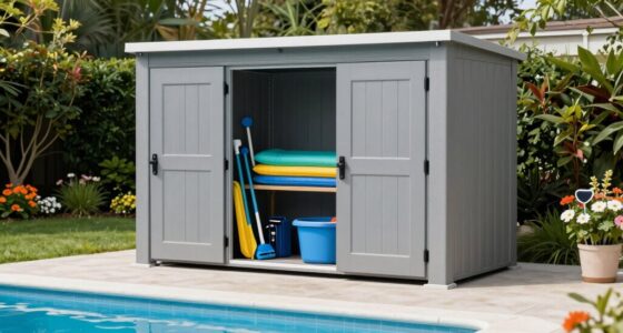 organized pool equipment storage