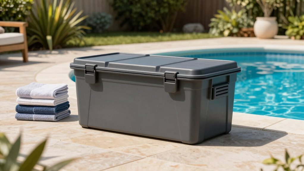 organized poolside storage solutions