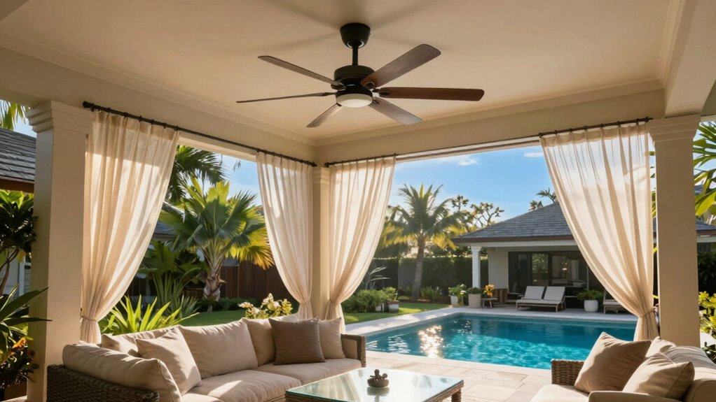 outdoor fans enhance poolside comfort