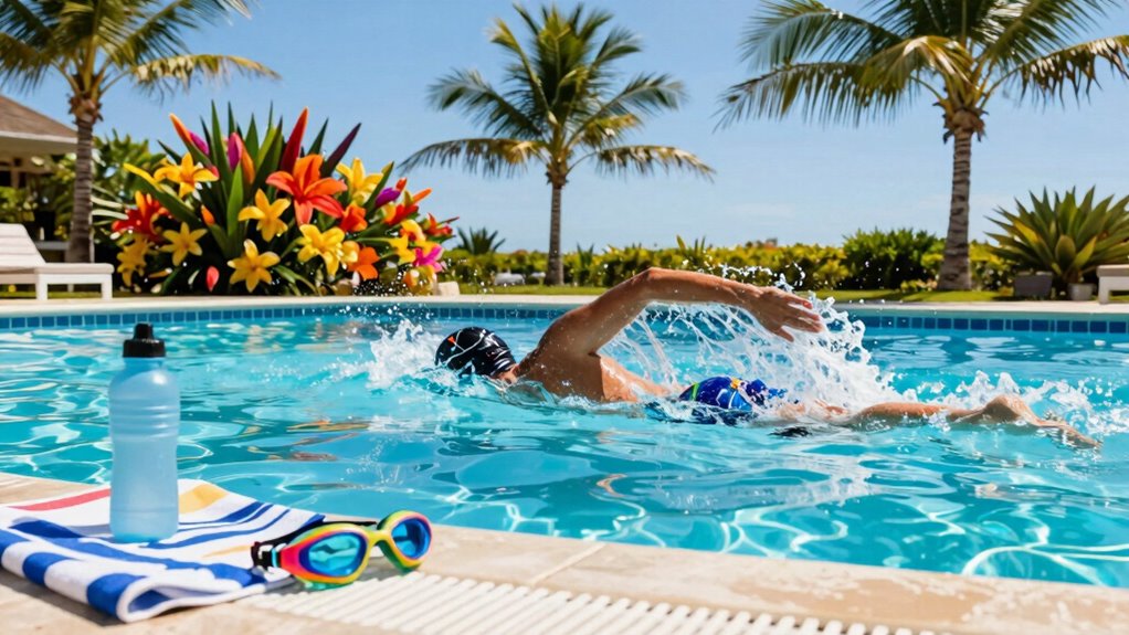 pool based beach body routine