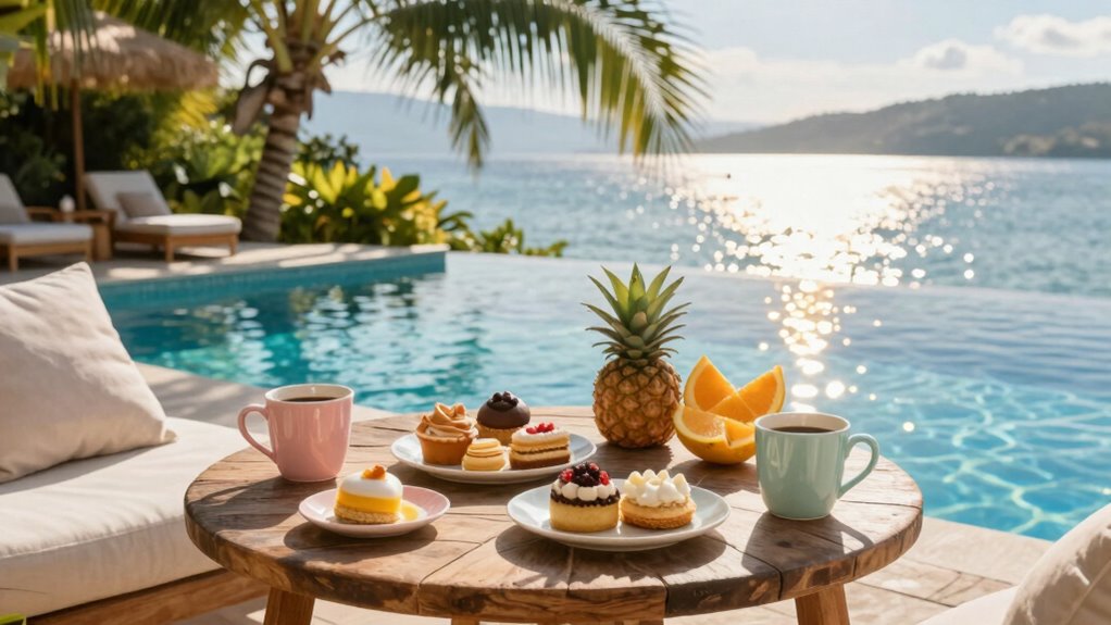 poolside coffee morning bliss