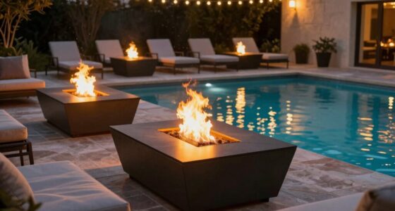poolside fire table ambiance