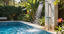 poolside outdoor shower enjoyment