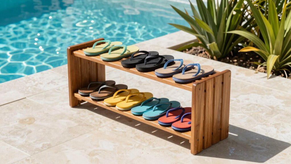 poolside shoe organization benefits