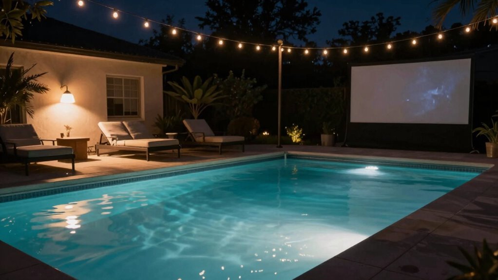 poolside solar lighting ambiance