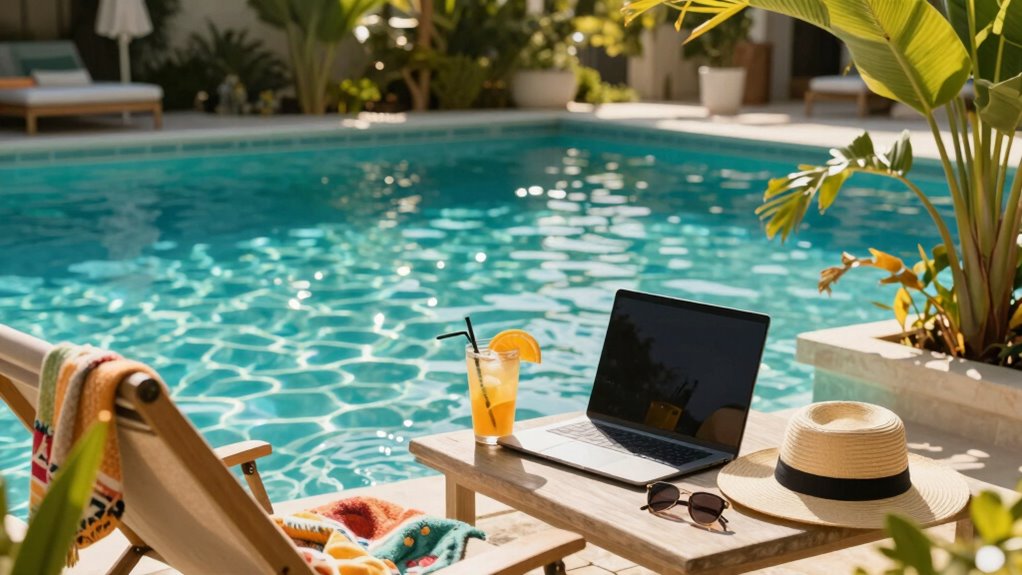 poolside work from home relaxation ideas