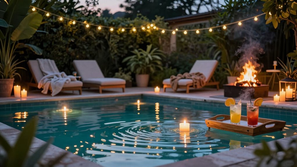 relaxing evening pool time