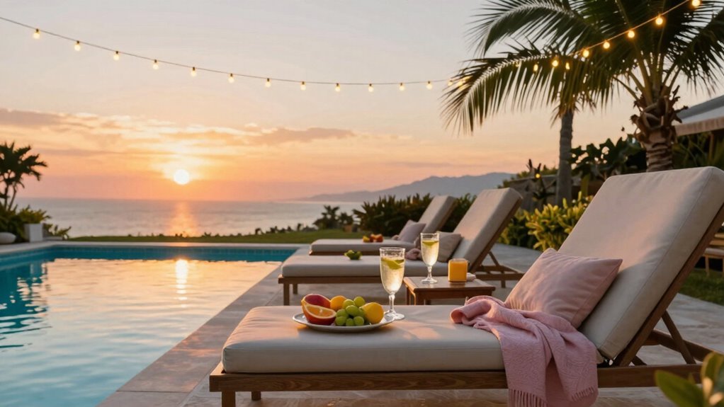 relaxing poolside evening magic