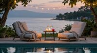 romantic serene poolside retreat