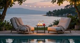 romantic serene poolside retreat