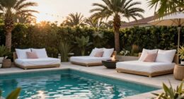 serene poolside lounge design