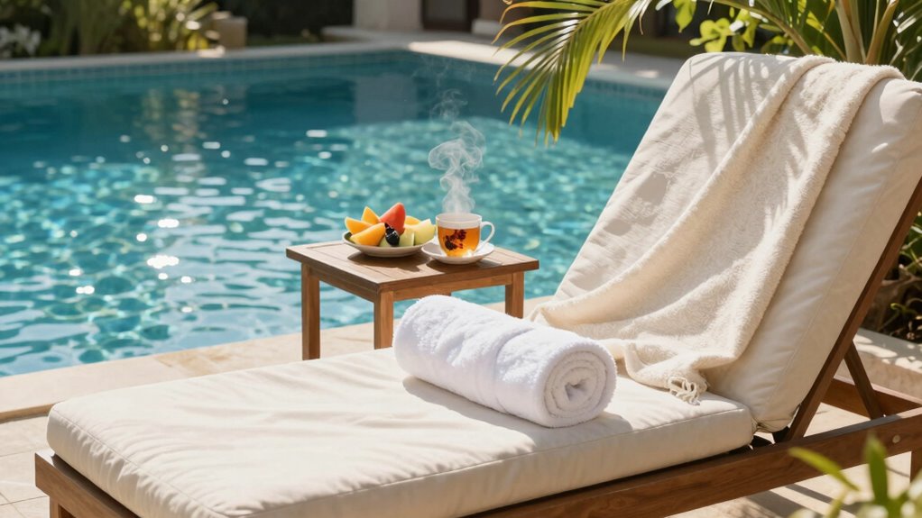 serene poolside morning routine