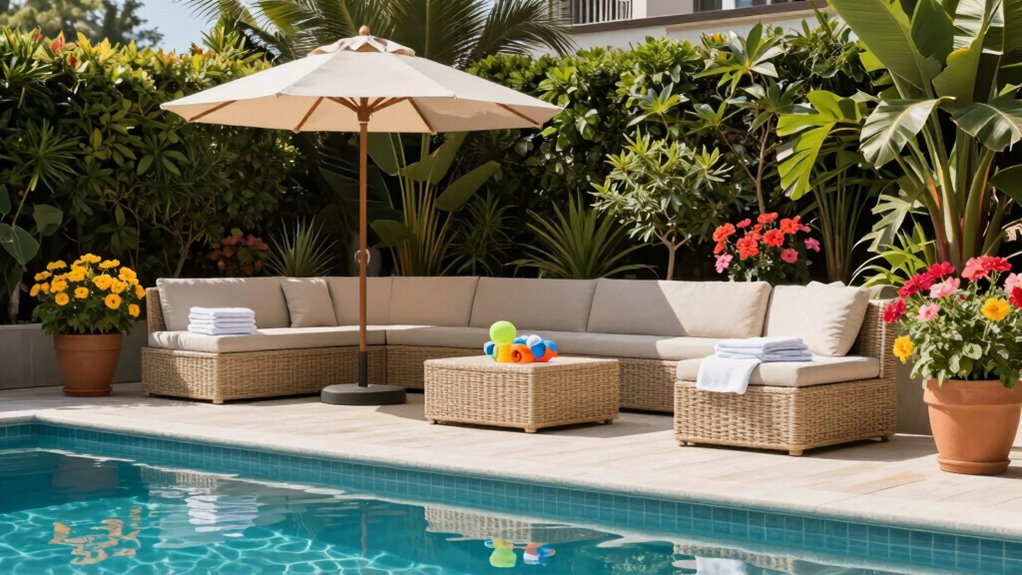 stylish poolside storage solutions