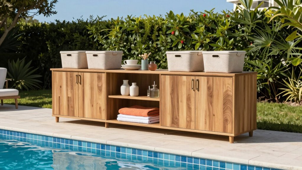 stylish poolside storage solutions