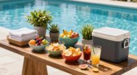tidy poolside snack setup