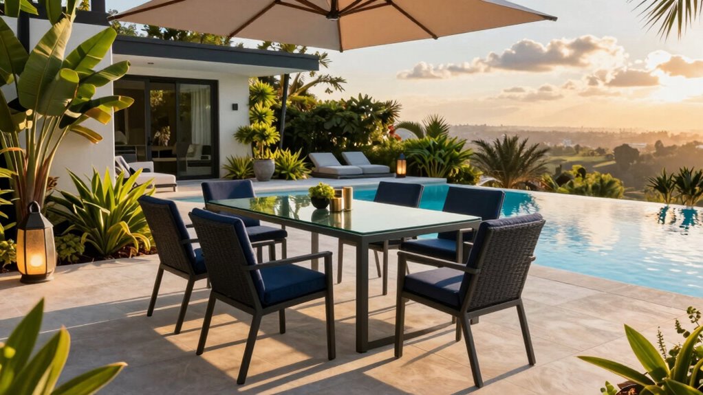 top luxury poolside dining sets