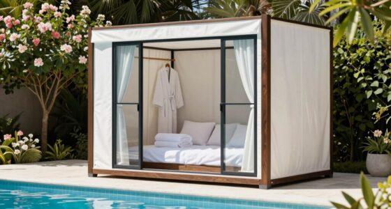 top pool changing cabanas