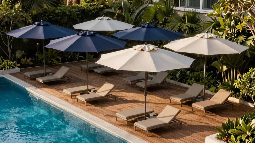 top pool deck umbrellas