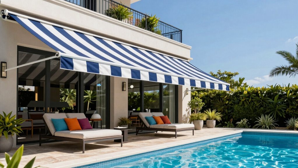 top pool patio awnings