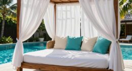 top resort style cabana beds