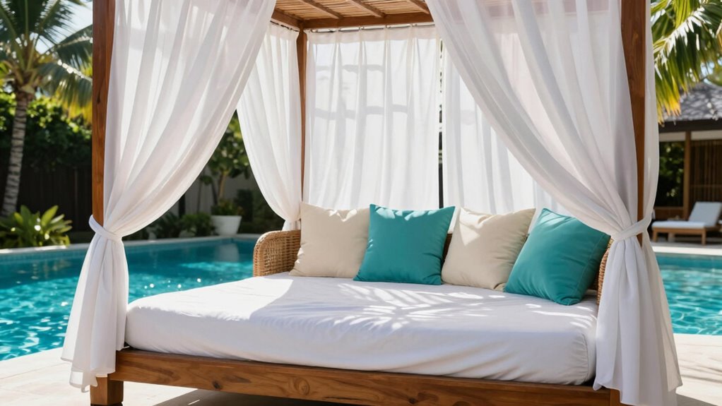 top resort style cabana beds