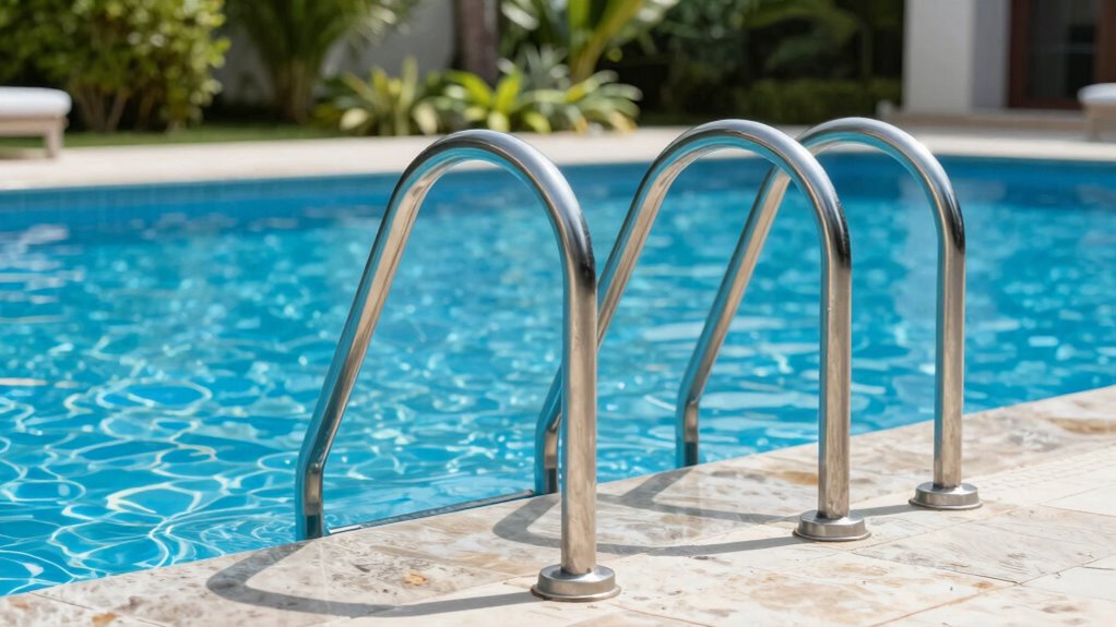 top stainless pool handrails